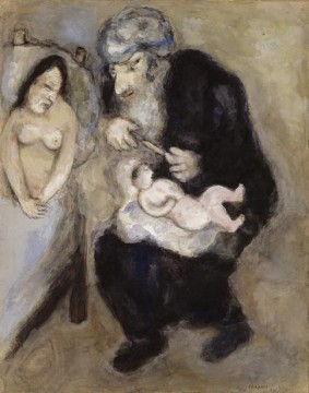 マルク・シャガール Painting - 現代のアブラハム マルク・シャガールに神が定めた割礼